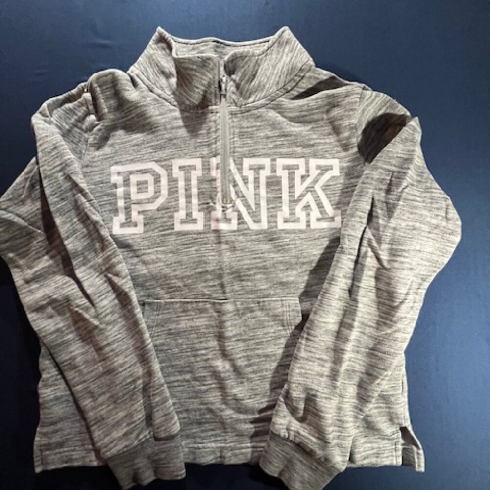 EUC Victoria's Secret PINK Long sleeve pullover fleece casual relaxed look SizeL